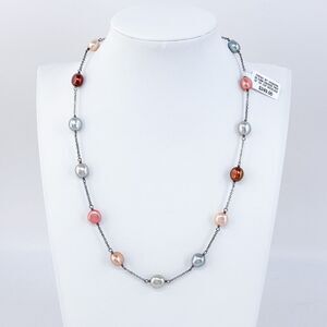 Honora Sterling Silver 925 Multi-Color Freshwater Pearl Necklace 18"